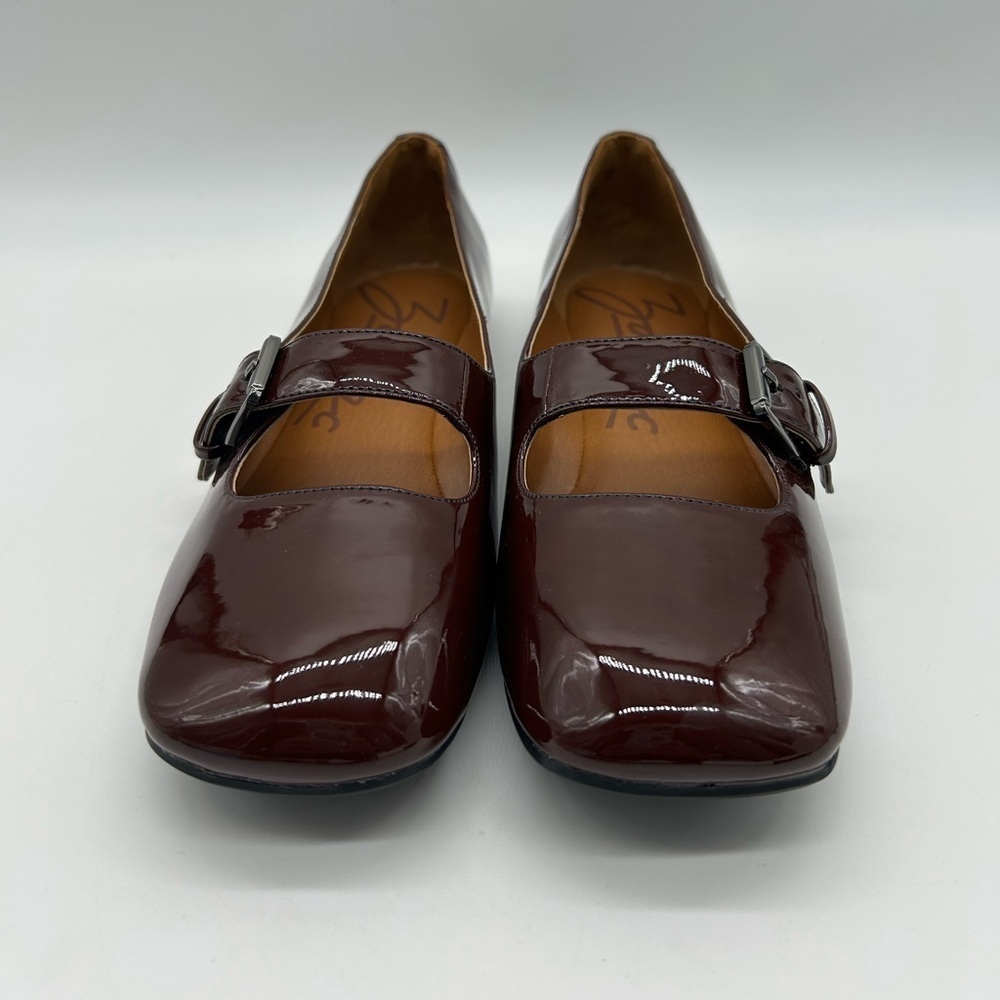 Zodiac Indira Vegan Patent Mary Jane Flats Burgundy Buckle Women’s Sz 7.5M NWB - Picture 5 of 10